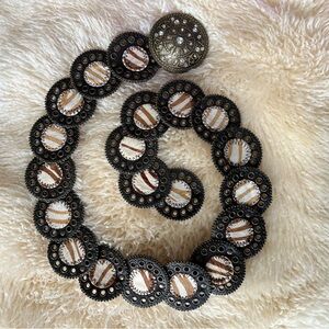 ONE-OF-A-KIND Y2K Vegan Leather Grommet Hip Waist Belt Zebra Hide Print Handmade